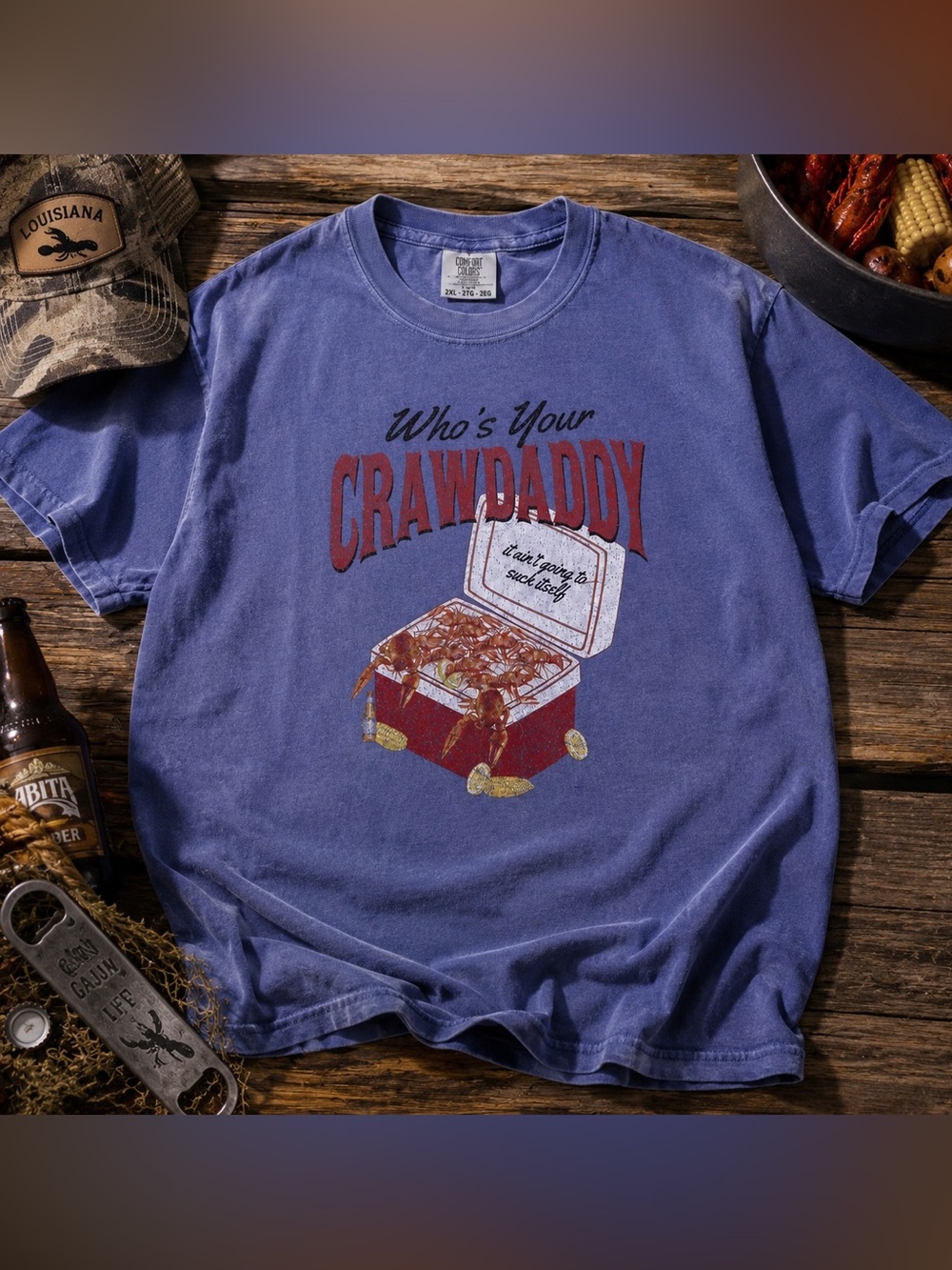 Who's Your Crawdaddy Graphic Tee - Blue